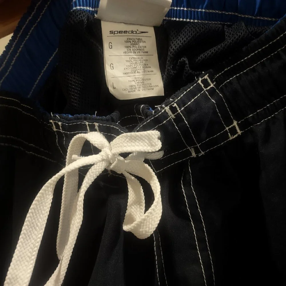 Men's Speedo Navy Blue Board Shorts Size Large - Picture 4 of 7